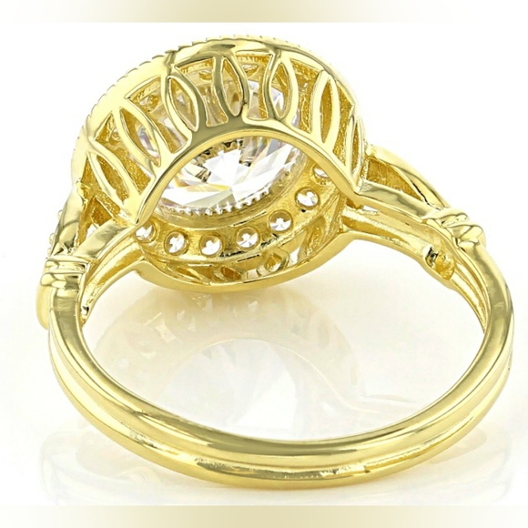 🌟Size 10 Ring White Cubic Zirconia 18K Gold Over Sterling Silver - Picture 4 of 9